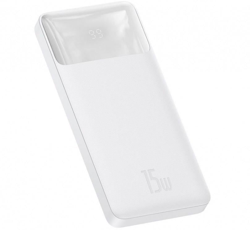 Повербанк BASEUS Bipow Digital Display Power 20000mAh | 2USB/1Type-C, 3A/15W, QC| (PPDML-J02) white