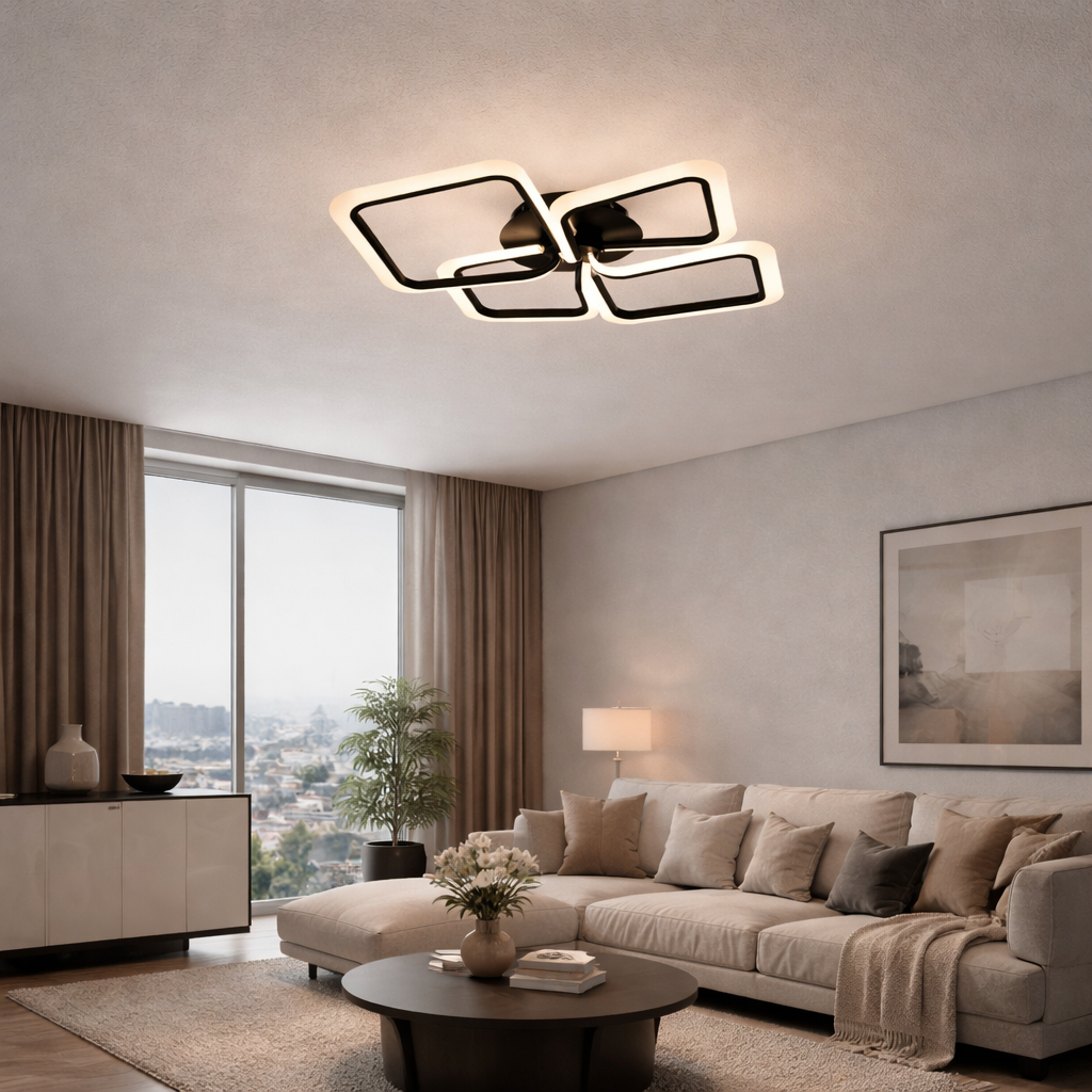 Люстра Quadra Glow LED 3 режима 85W (20328/2+2BK)