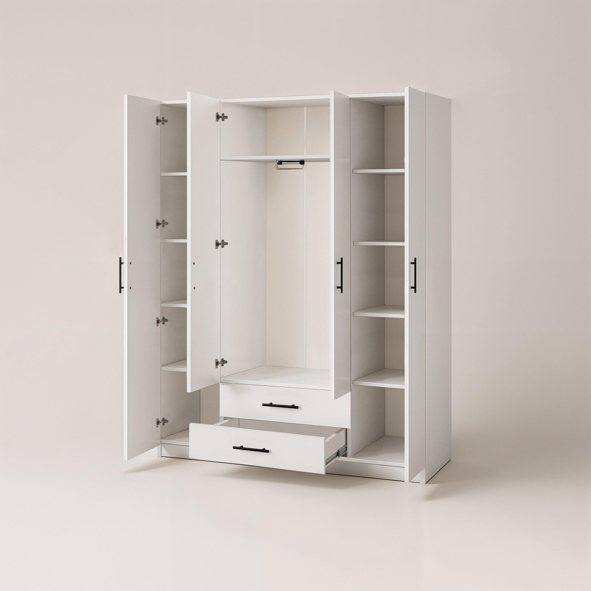 Шкаф для одежды Standart 2+4 1286x416x1900 мм Белый - фото 3