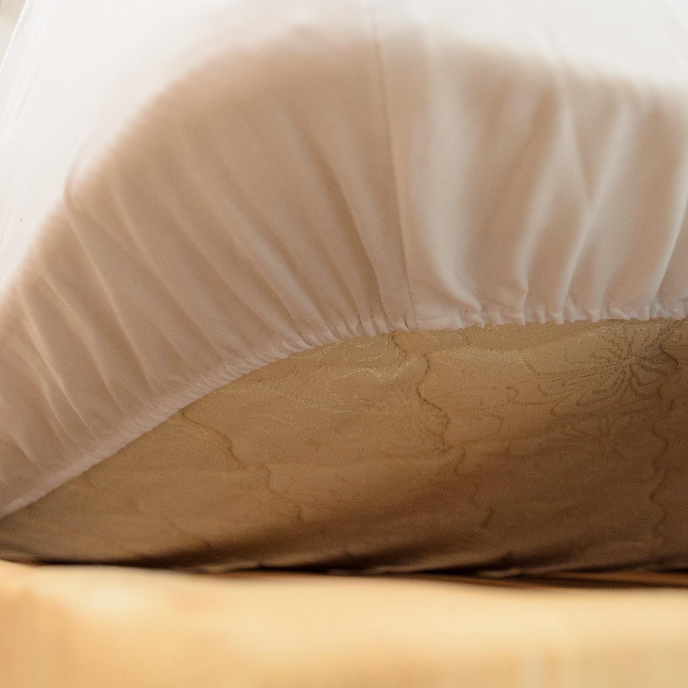 Простынь на резинке двуспальная сатин хлопок 125 г/м2 160х200х25 см Белый (chn-pnr-sa-160-25-white) - фото 3