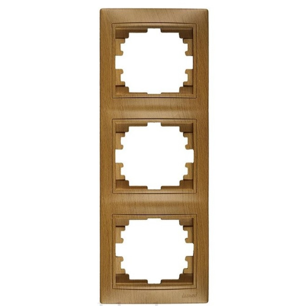 Рамка Lezard Mira 3-местная вертикальная Дуб классический матовый