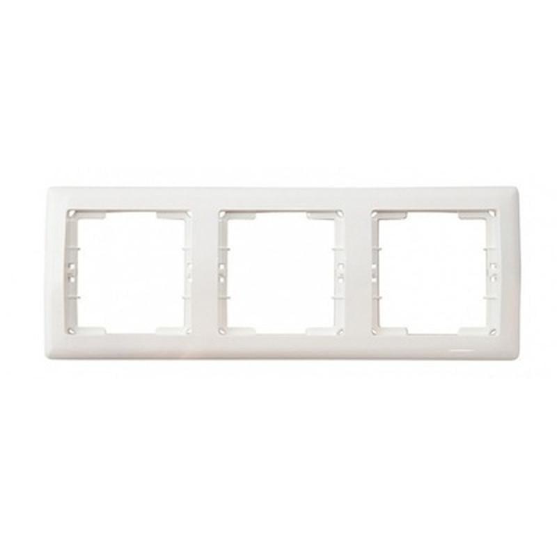 Рамка 3-постова УЕК BOLERO РГ03-00-0-ББ горизонтальна АБС-пластик Білий (EML30-K01-01) Рамка 3-постова УЕК BOLERO РГ03-00-0-ББ горизонтальна АБС-пластик Білий (EML30-K01-01)