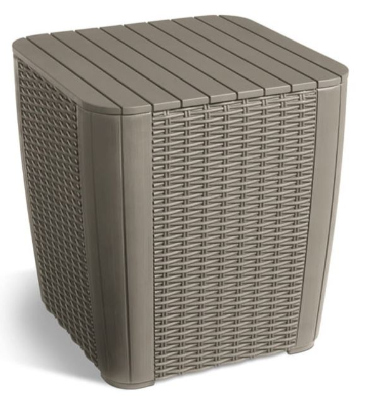 Сундук-стол Keter Luzon Round Wicker Капучино (223933) Сундук-стол Keter Luzon Round Wicker Капучино (223933)