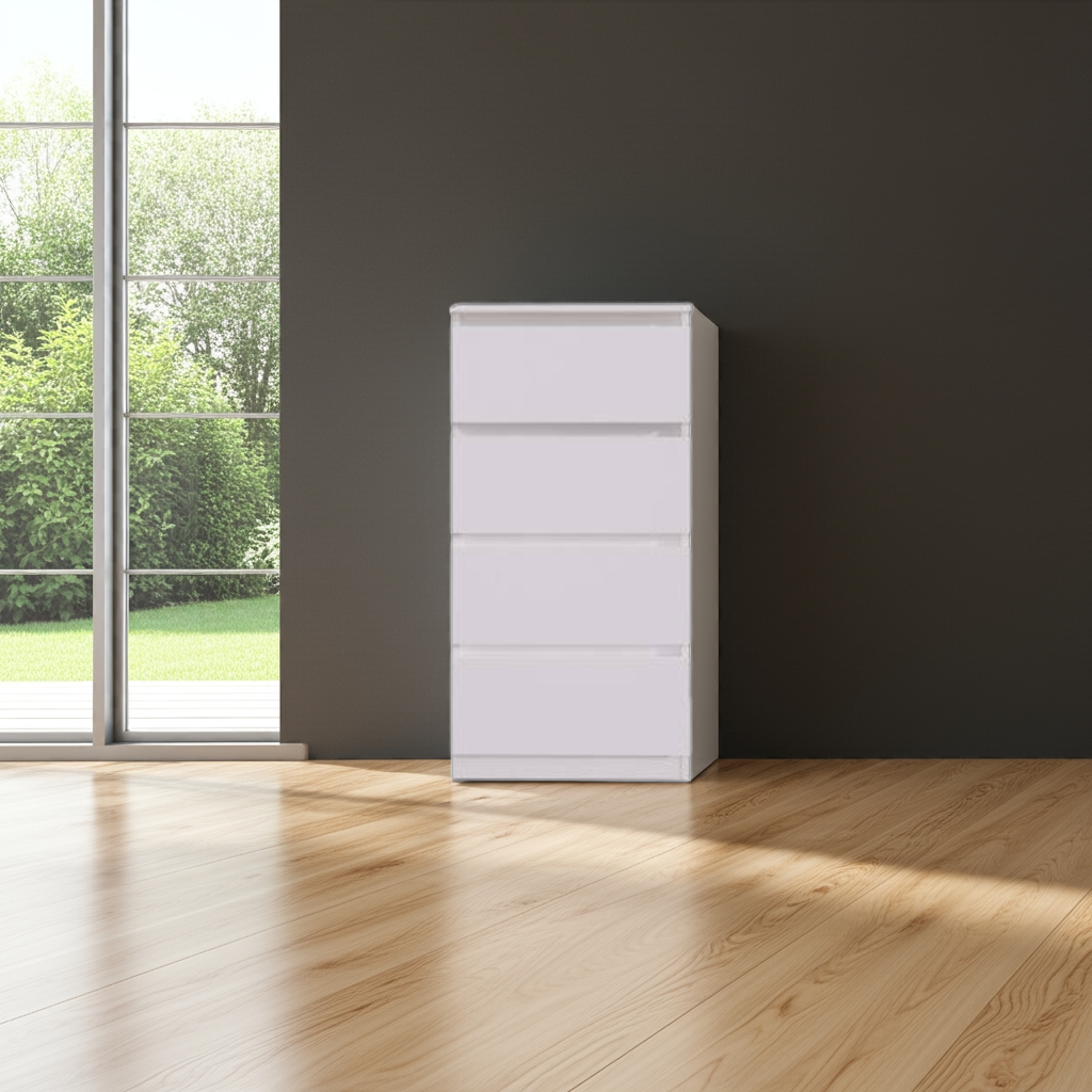 Комод MEBEX на 4 шухляди 50х40х100 см Білий (VM4B500WH) - фото 4 Комод MEBEX на 4 шухляди 50х40х100 см Білий (VM4B500WH) - фото 4