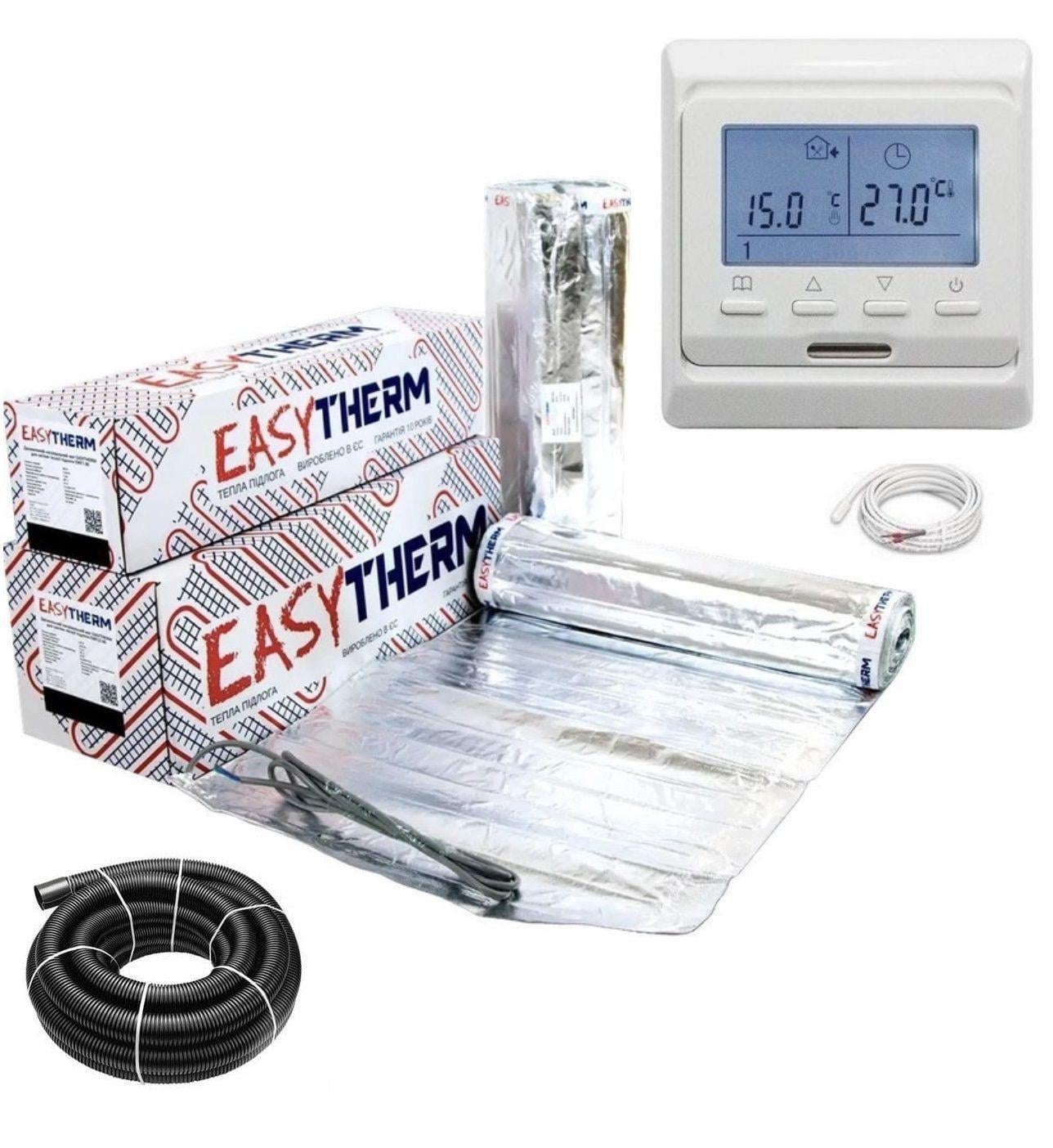 Мат нагревательный алюминиевый Easytherm EMF 10 м² 20 м 1600 Вт с программируемым терморегулятором