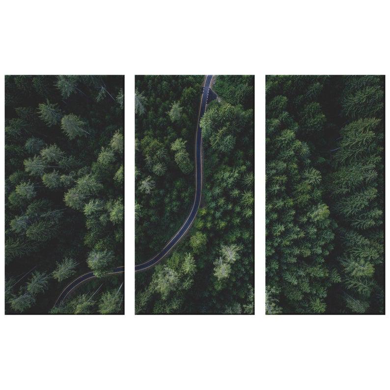 Модульная картина KIL Art Дорога в лесу из трех частей 128x81 см (M3_L_23)