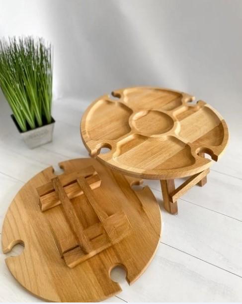 Столик винний на 4 келихи бук 35х35х17 см (008ст) - фото 3