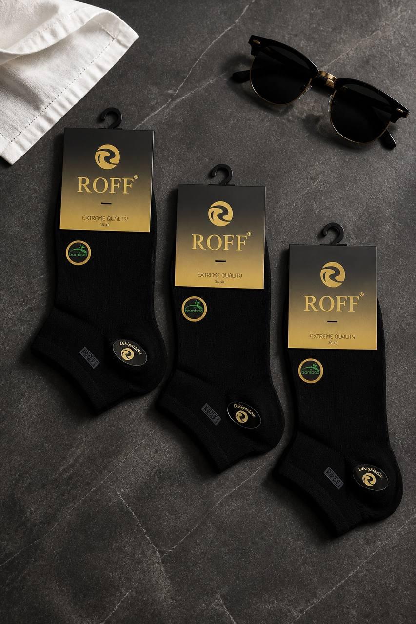 Шкарпетки чоловічі Roff Extreme Soft літні в рубчик бамбук р. 38-40 3 пари Чорний (10551-02)