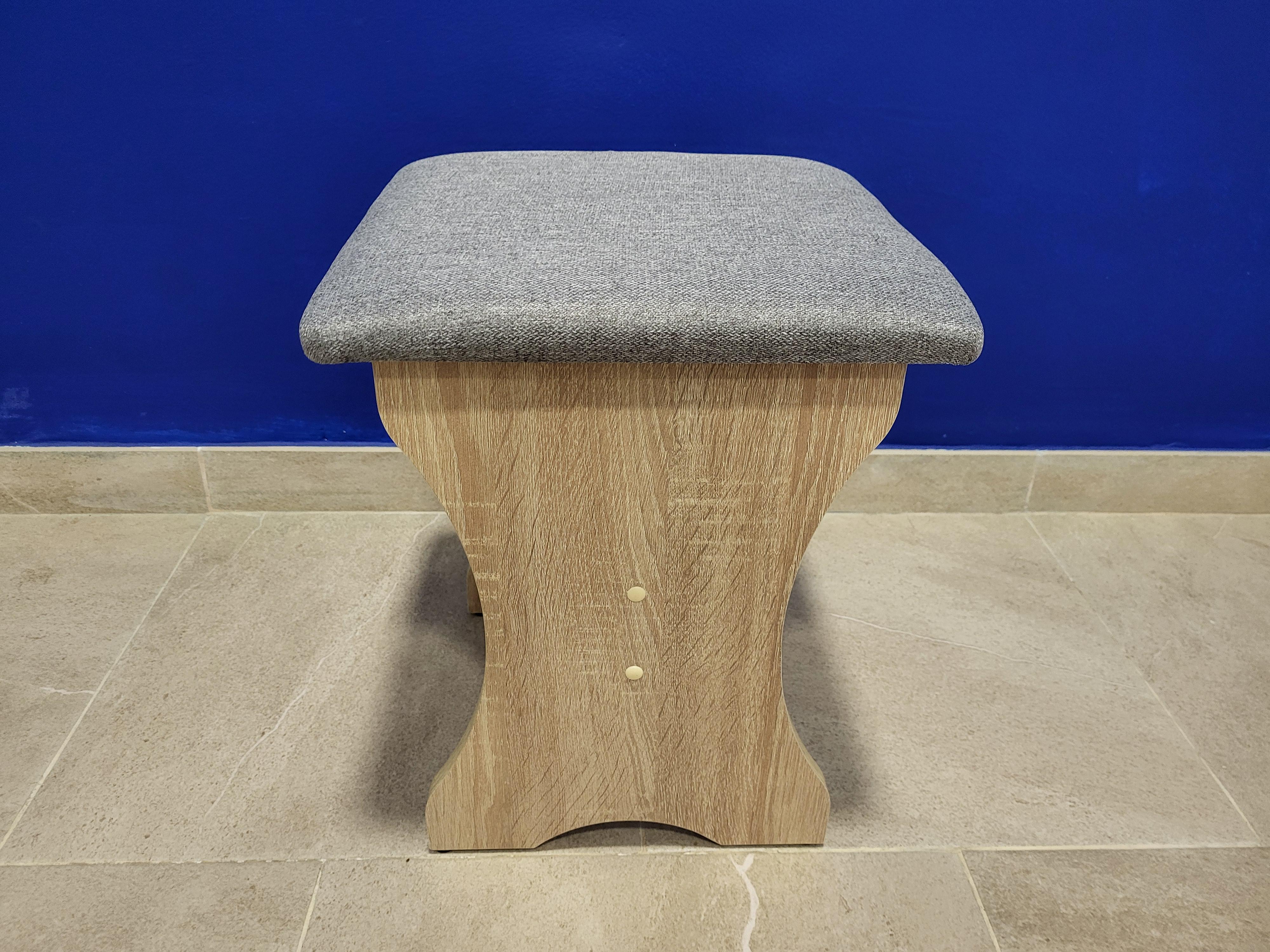 Табурет Семейный 35х35х44 см Дуб Сонома/Сильвер (T-DS-S)