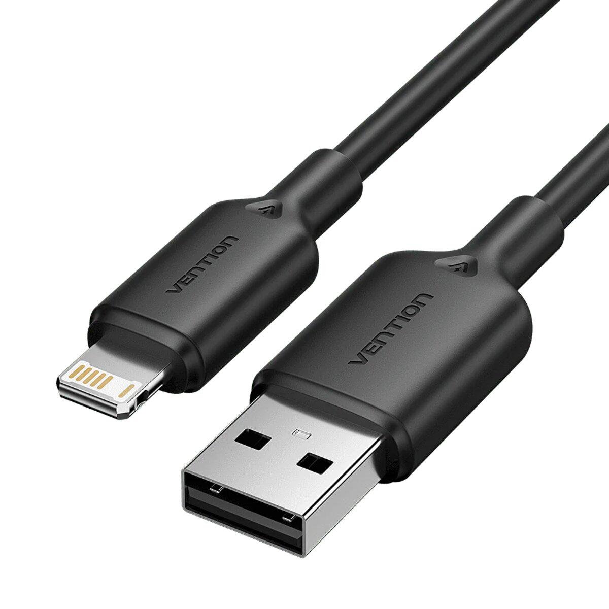 Кабель Vention USB 2.0 USB-A Male to Lightning 2.4A 2 м Black (LAMBH)