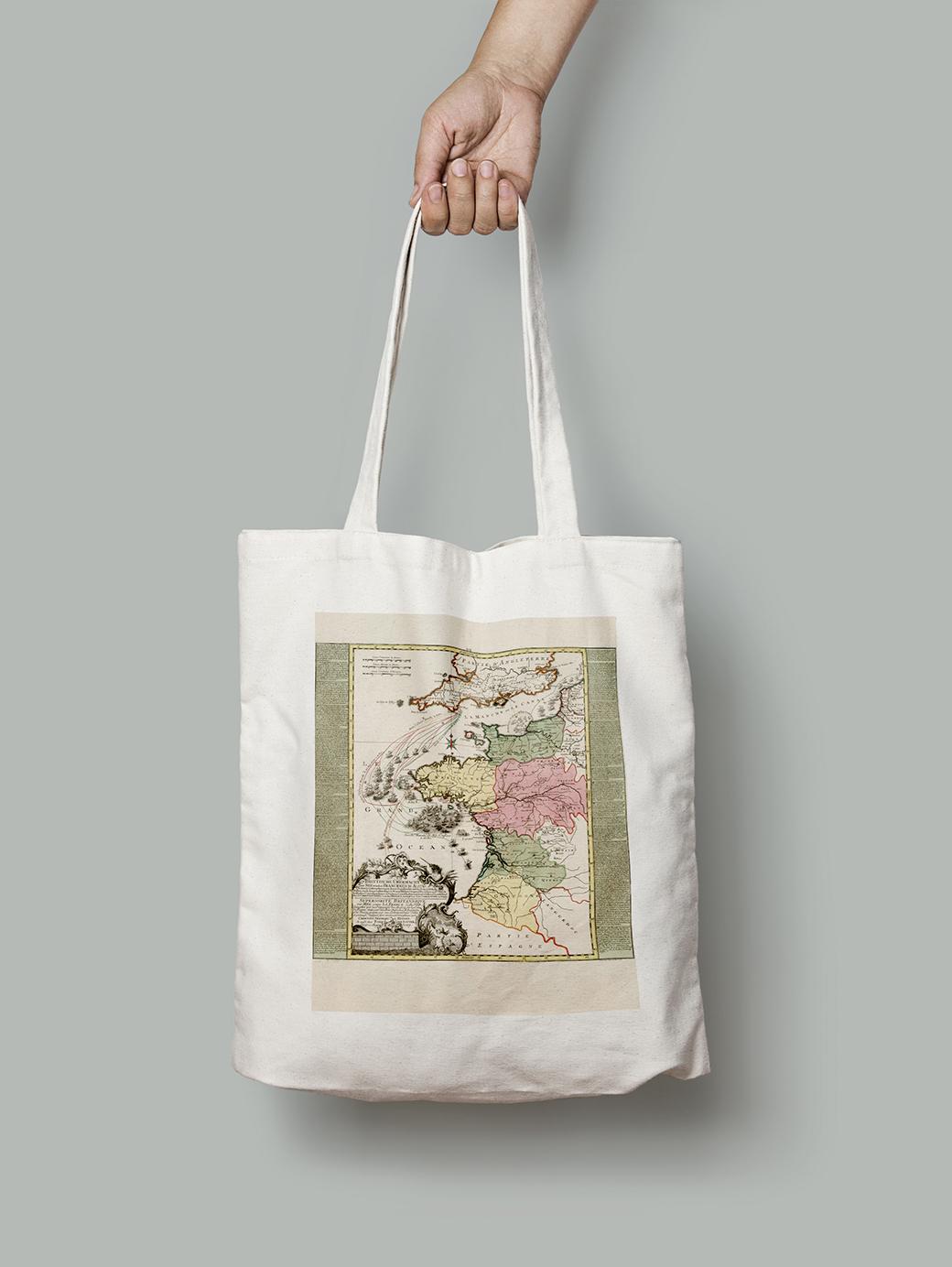 Эко-сумка Превосходство Великобритании на море над Францией в 1759 году шопер (OLD_MAP_poster_12_Bag)