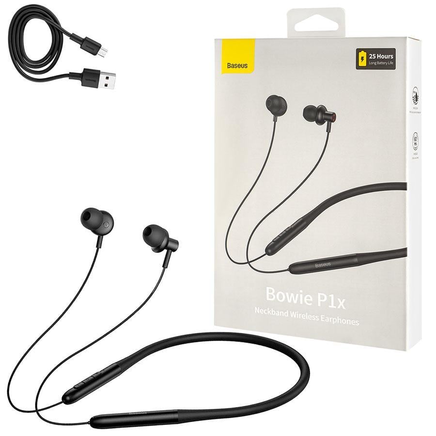 Навушники бездротові BASEUS Bowie Neckband Wireless Earphones P1x In-ear Black (NGPB010001) - фото 2