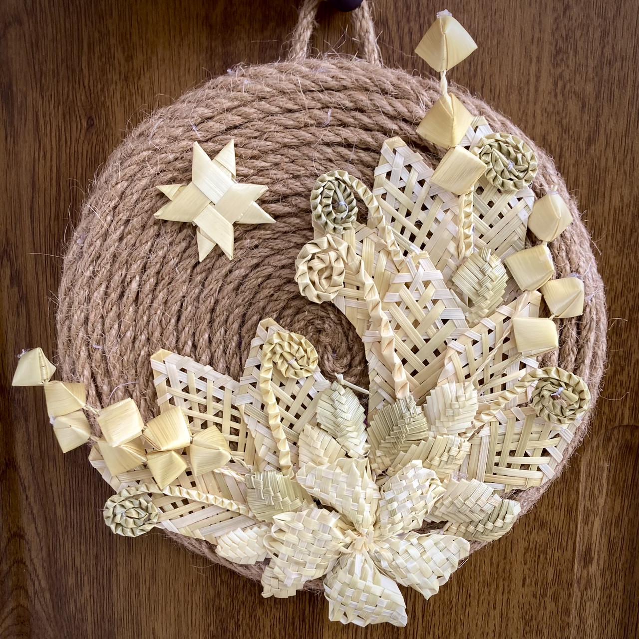 Плетеное панно из ржаной соломы 22 см (1860921355)