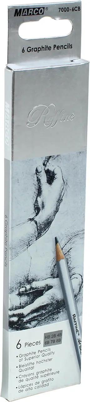 Карандаши графитные HB-8B Marco Raffine 6 шт.