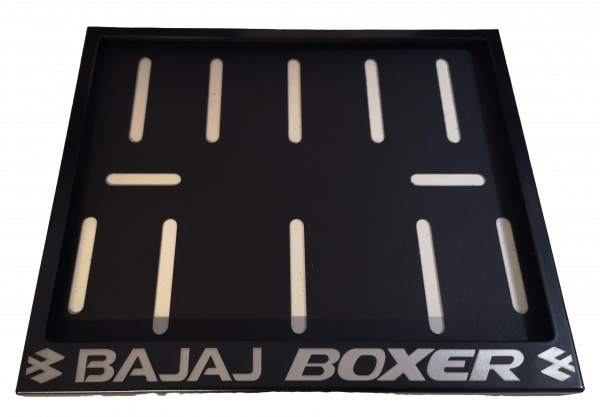 Рамка для мотоциклетного номера Bajaj Boxer 174х220 мм Чорний (VH-S1722BJBOXSBL)