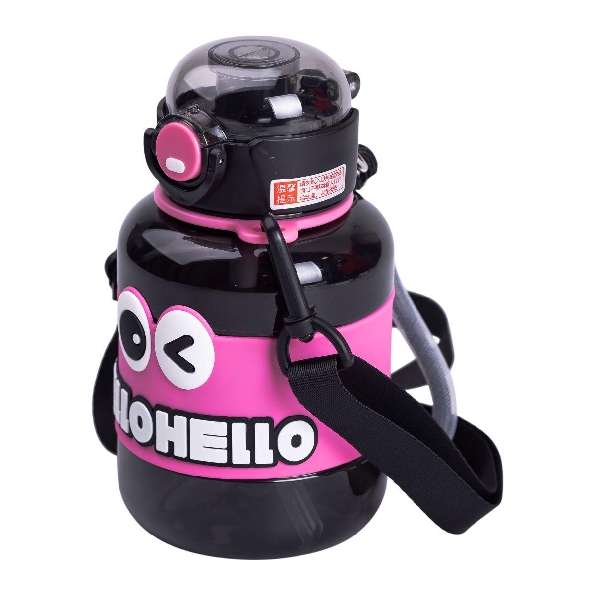 Бутылка для воды детская с трубочкой с ручкой и ремешком 680 мл Черный (6775) - фото 7 Бутылка для воды детская с трубочкой с ручкой и ремешком 680 мл Черный (6775) - фото 7