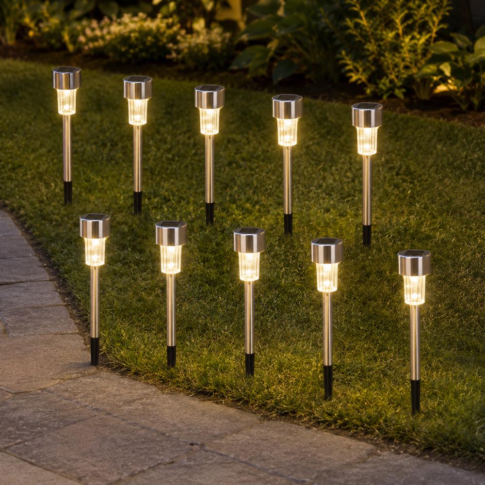 Садовый светильник на солнечной батарее Garden style 10 шт. 33 см Теплый белый (03-набор-R41922)