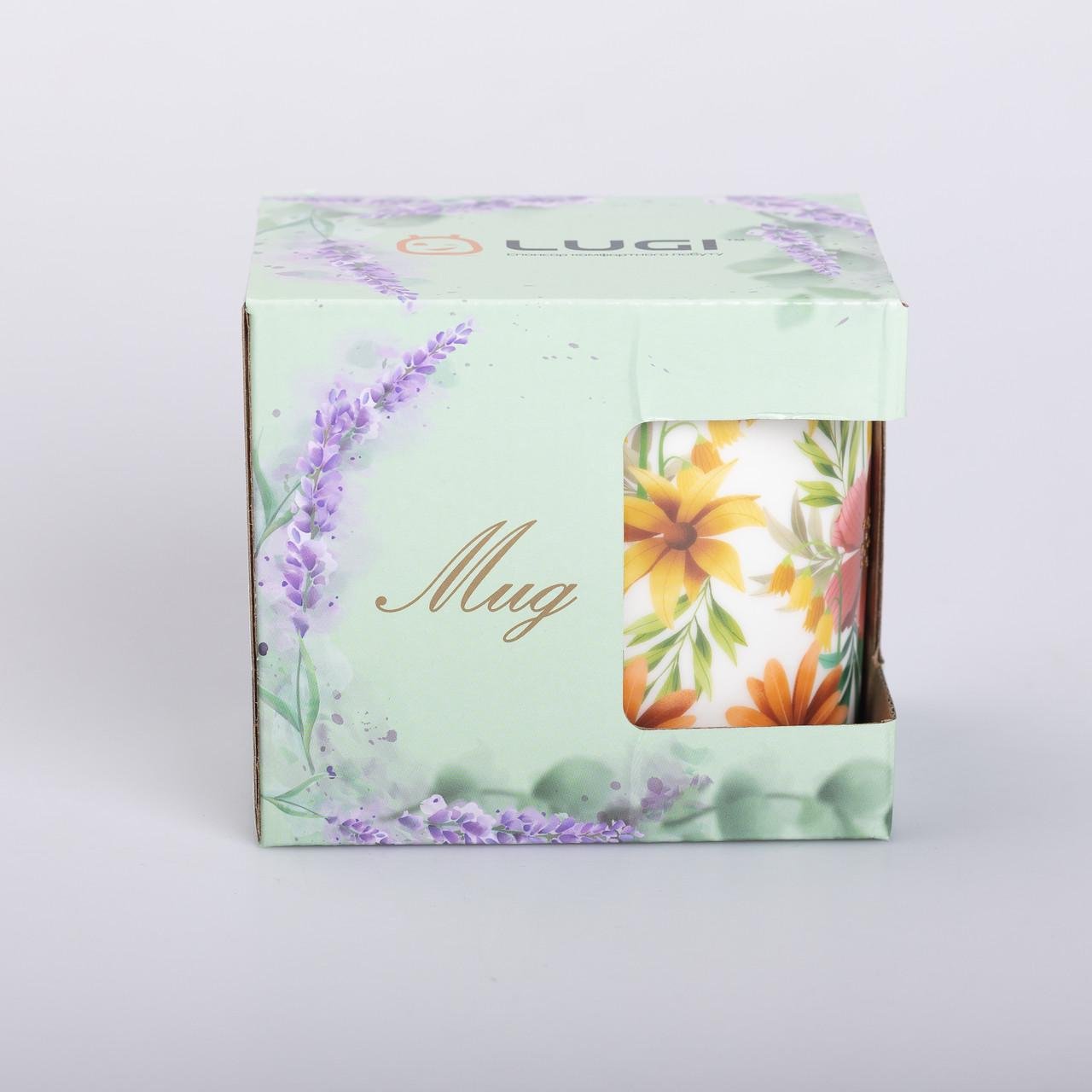 Чашка керамическая с цветочным принтом 400 мл Желтый - фото 5