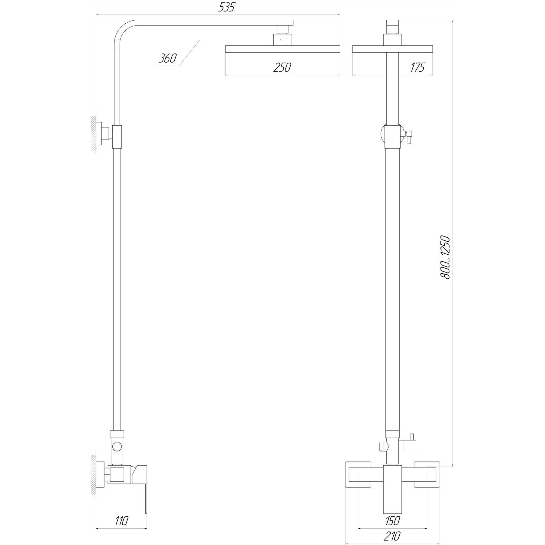 Душевая система Globus Lux SICILIA SBQ-SH-125-BB - фото 3