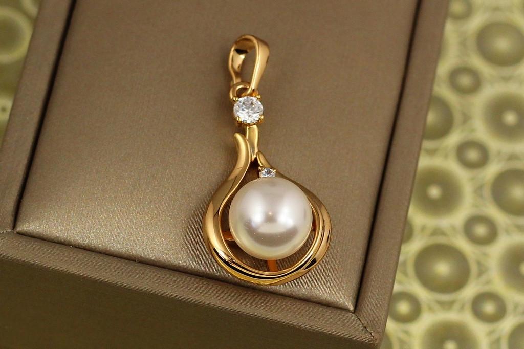 Кулон Xuping Jewelry жемчужина в капле 2,7 см Золотистый (2560600520)