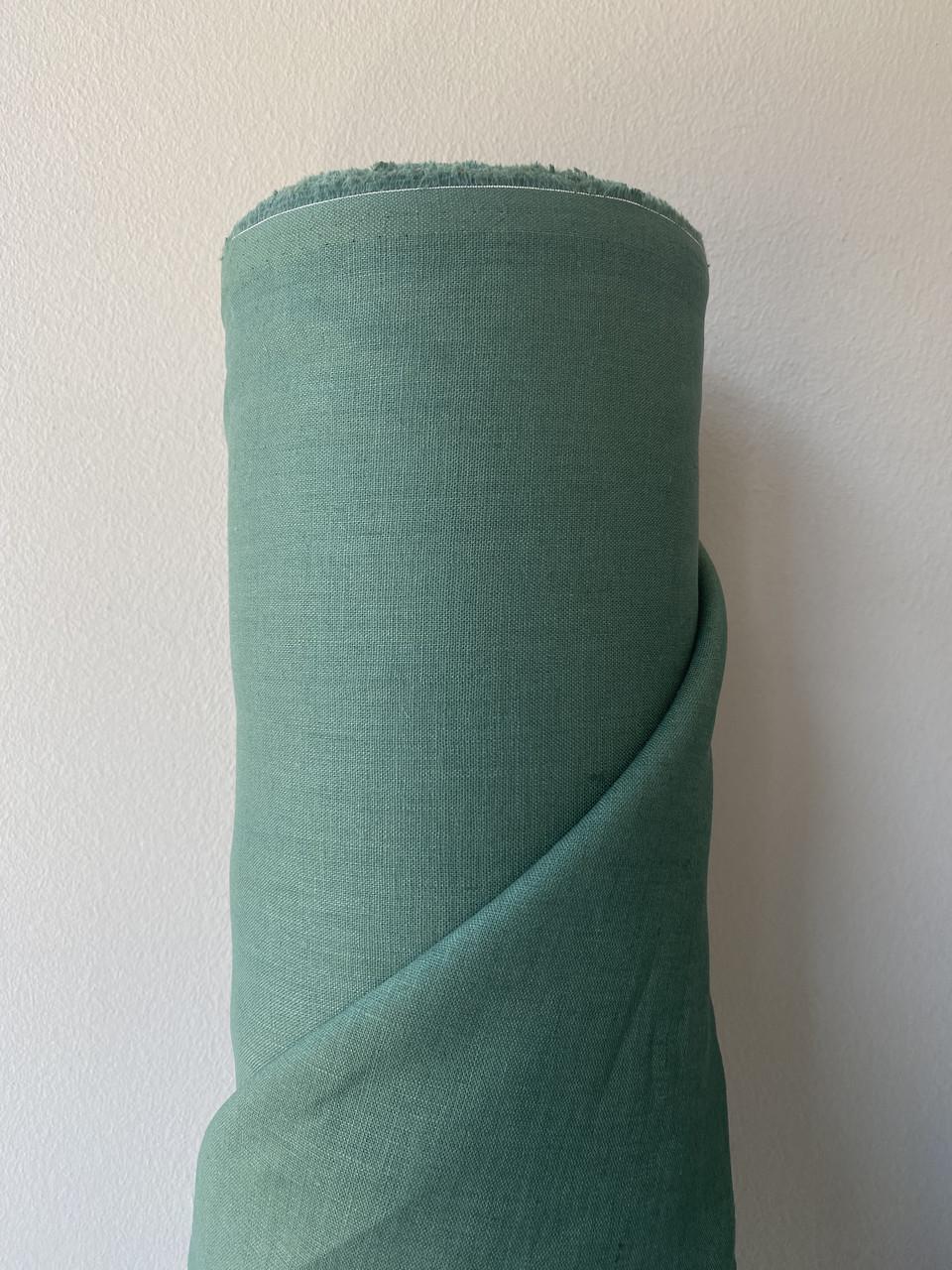 Тканина сорочково-платтєва LINEN PLUS 100% льон 143 см 584/534 Зелений - фото 4
