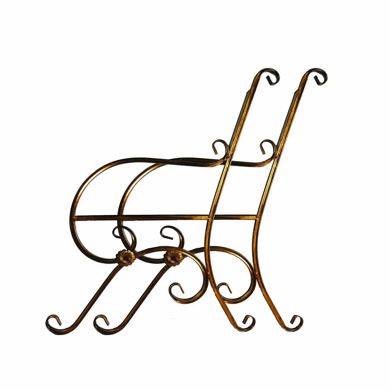 Каркас лавки из кованого металла Хатинка под разную ширину брусьев 87х65 см (CNT00012023)