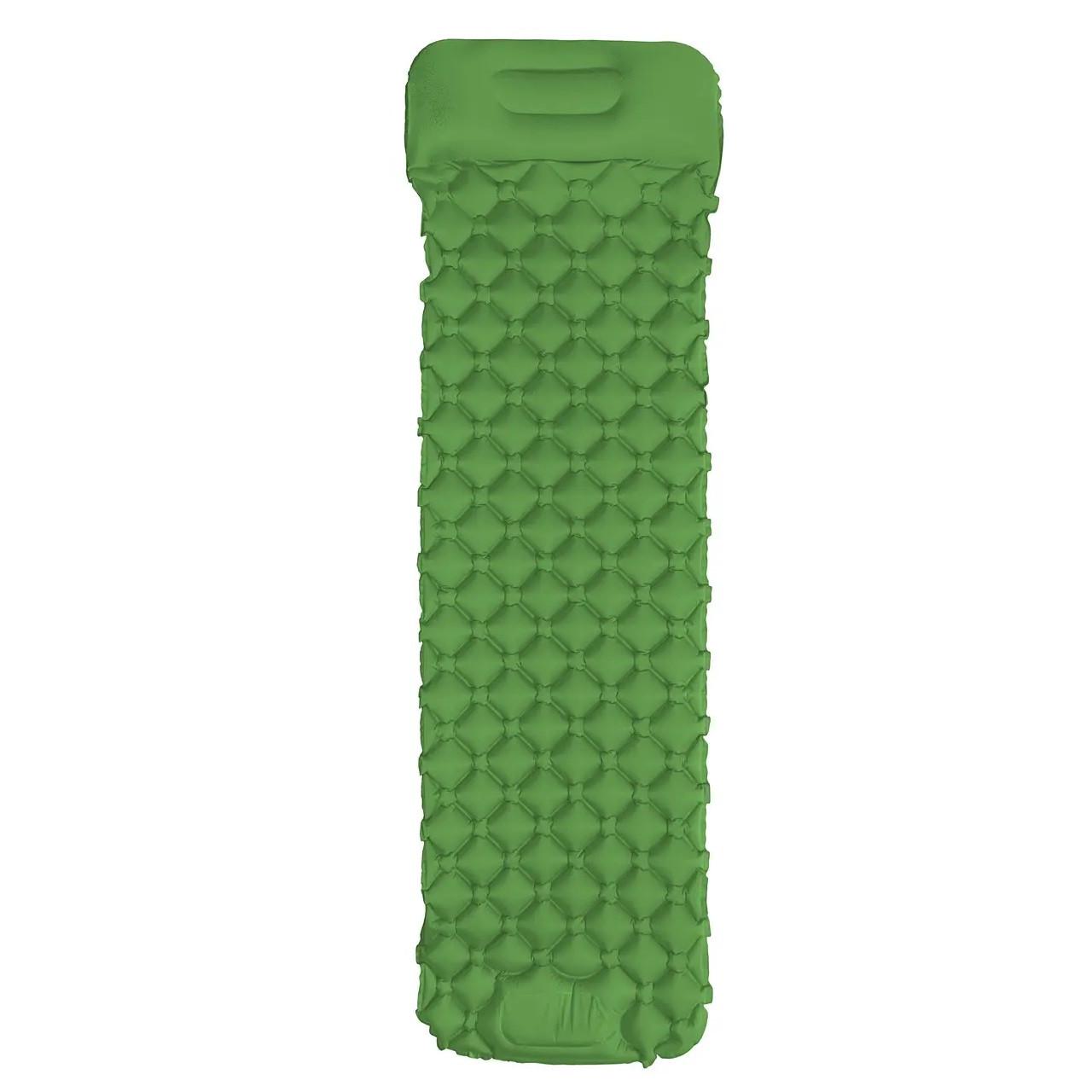 Матраснадувной туристический Sleeping Pad с подушкой м встроенным насосом 180х65 см Green (3_05011) - фото 2