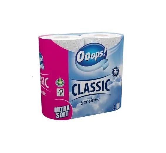 Туалетная бумага Ooops! Classic Sensitive 3 слоя 140 отрывов 4 шт. Туалетная бумага Ooops! Classic Sensitive 3 слоя 140 отрывов 4 шт.