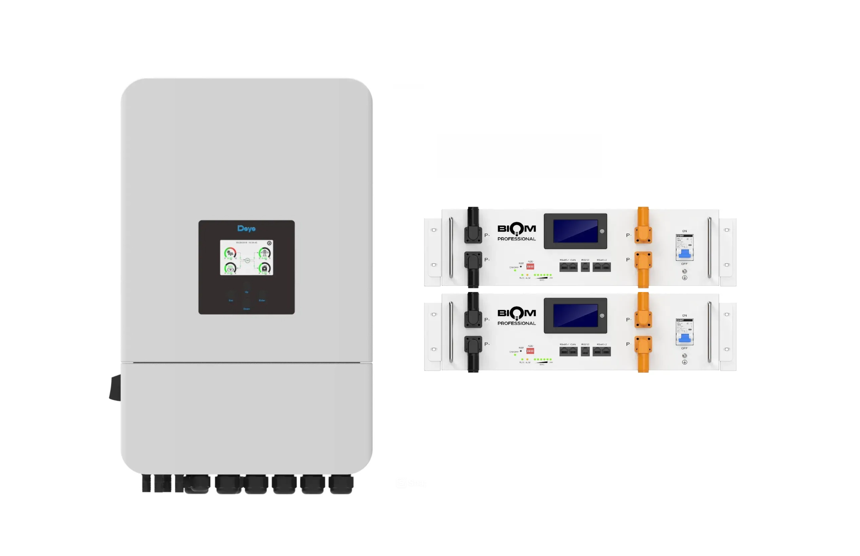 Инвертор Deye SUN-15K-SG05LP3-EU-SM2 15 кВт и две батареи Biom Professional BALFP-R512100-UNI 5,12 кВт·ч (33148727)