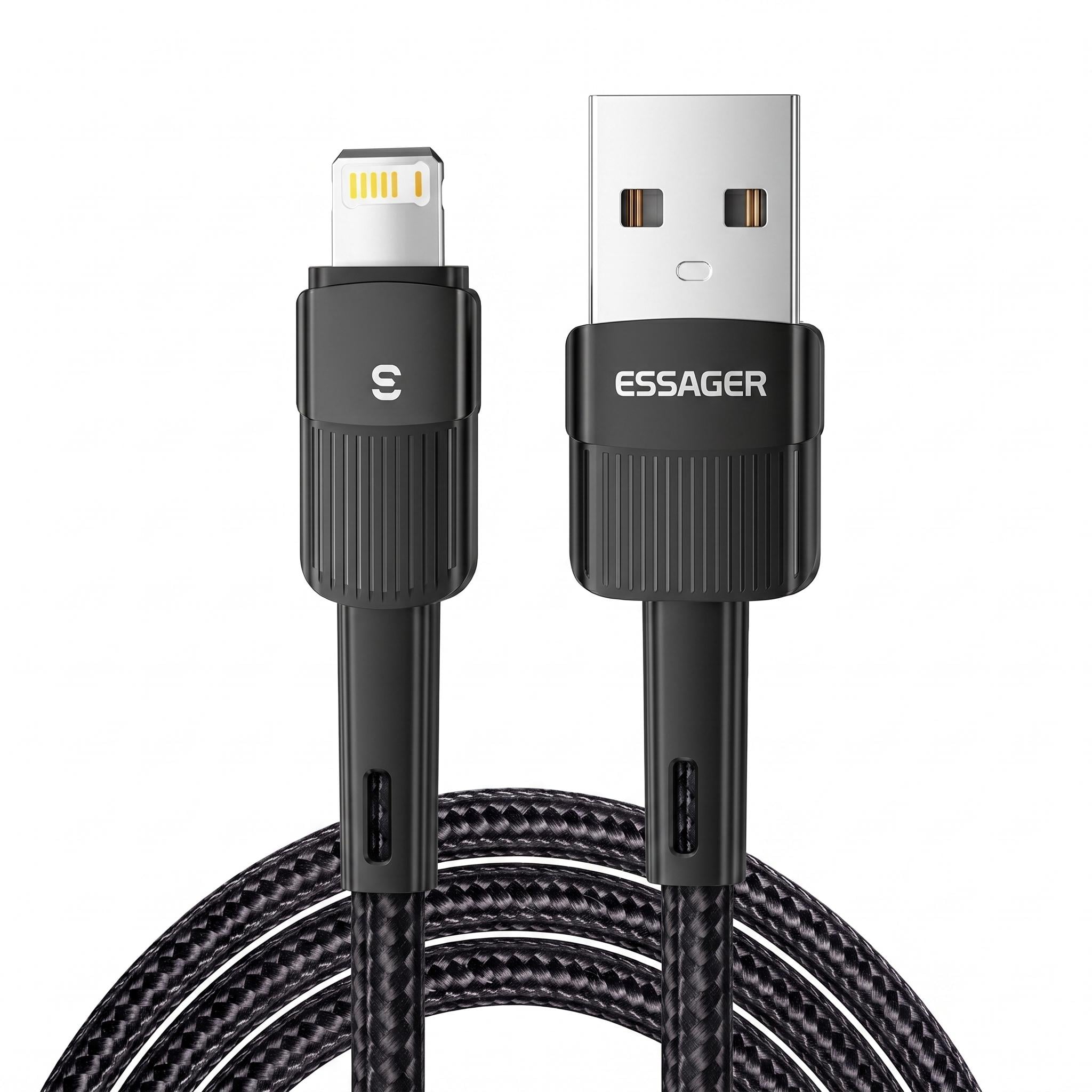 Кабель Essager USB-A Lightning 2,4A для iPhone и IPad 1 м Черный (EXCL-XC01)