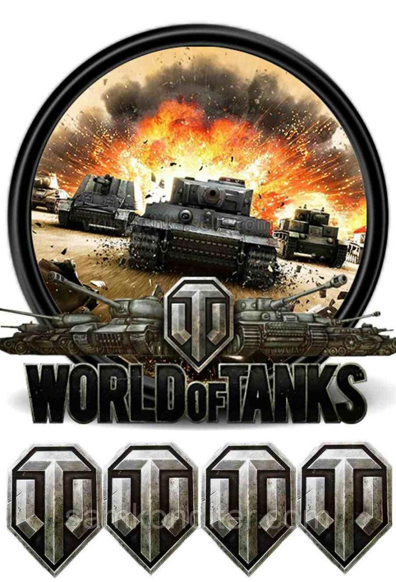 Картинка на торт вафельна Танчики 3 (14772)