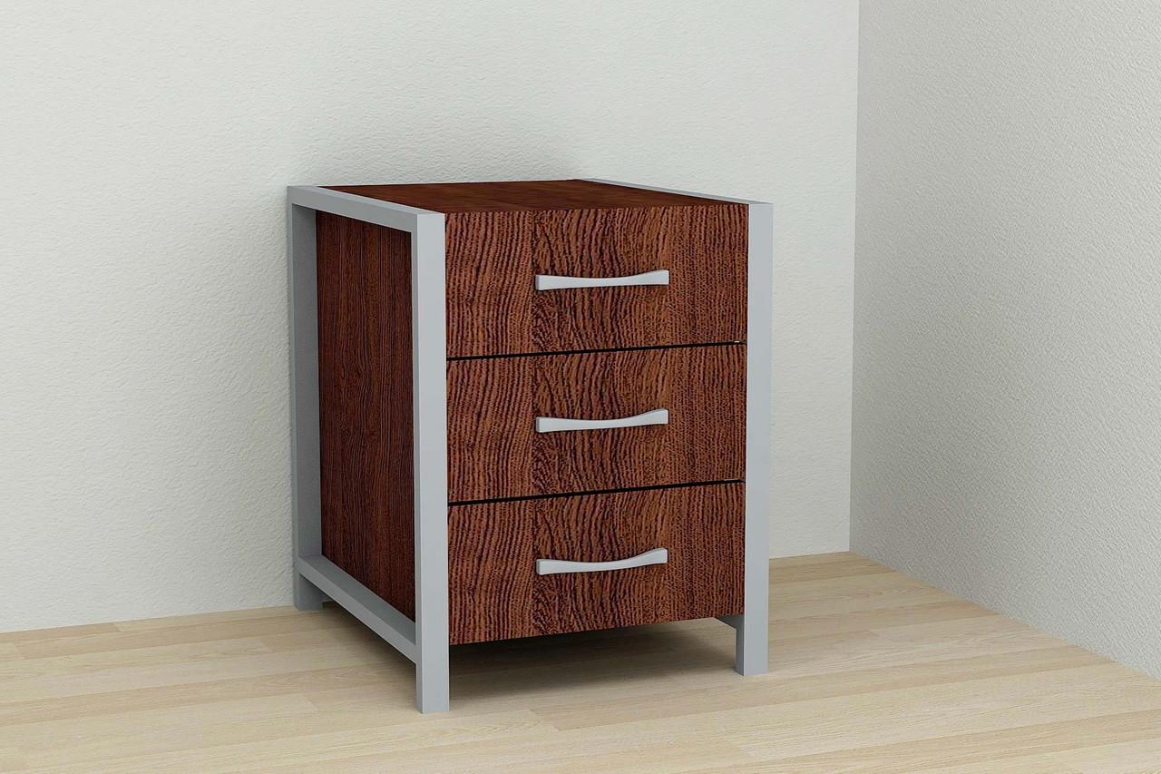 Тумба универсальная Ferrum-decor Вивьен 3 ДСП 16 мм 50x41x40 см Серый/Венге (FRD-106188)