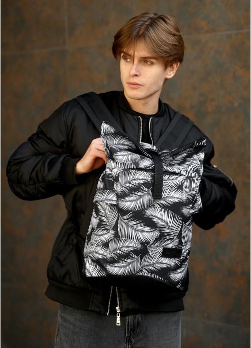 Городской рюкзак мужской роллтоп Sambag Palm тканевый с отделением под ноутбук Черный (5380271841)