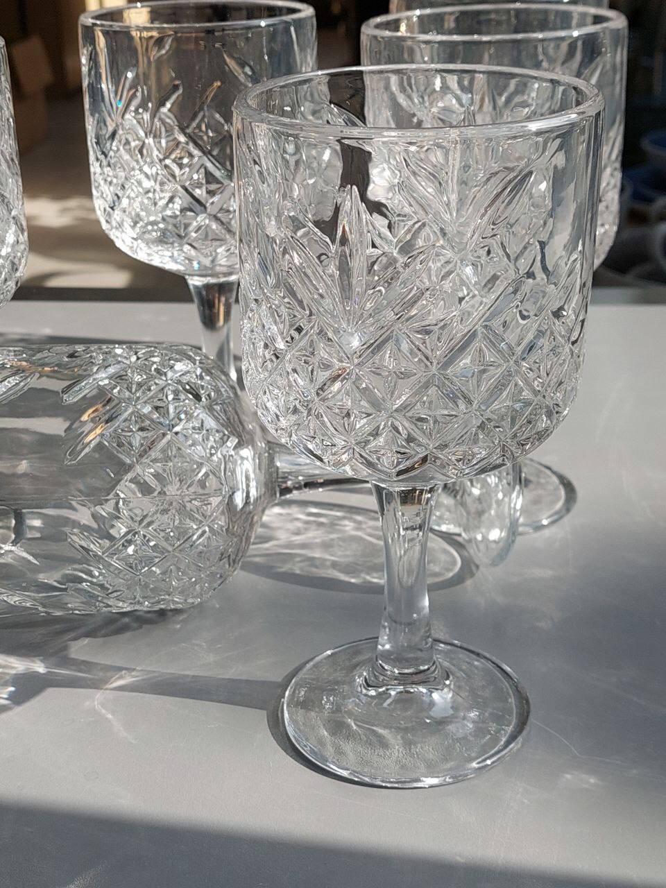 Набір прозорих різьблених келихів Халіф 6 шт. 430 мл (040924) - фото 2 Набір прозорих різьблених келихів Халіф 6 шт. 430 мл (040924) - фото 2