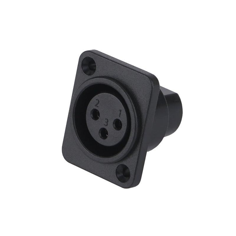 Гнездо XLR 3pin монтажное Черный (A262018) Гнездо XLR 3pin монтажное Черный (A262018)