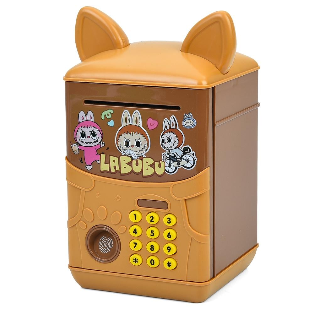 Детская копилка-сейф Labubu с кодом/отпечатком пальца/светом и звуком