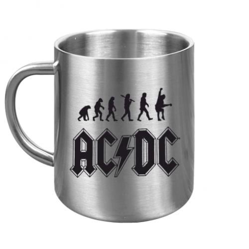 Кружка металлическая Эволюция AC/DC 300 мл Серебряный (13735079-49-27865)
