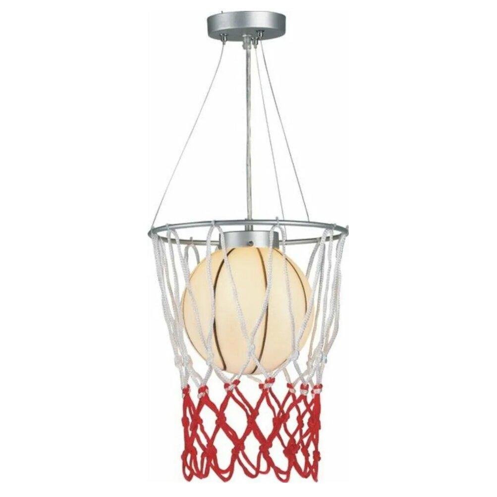 Люстра Sirius детская в виде баскетбольного кольца под лампу Е27 Хром/Красный (МD 5059-1B)