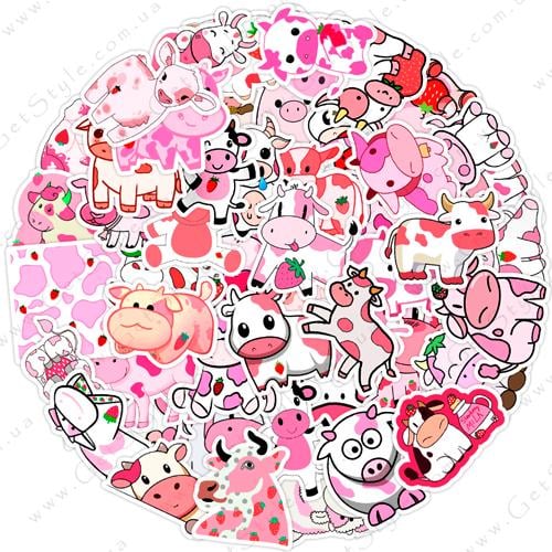 Набор наклеек Коровки Сows 50 шт.