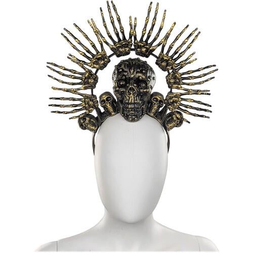 Обруч Skeleton halo crown with skulls Seta Decor 21-609-1BLK-GL