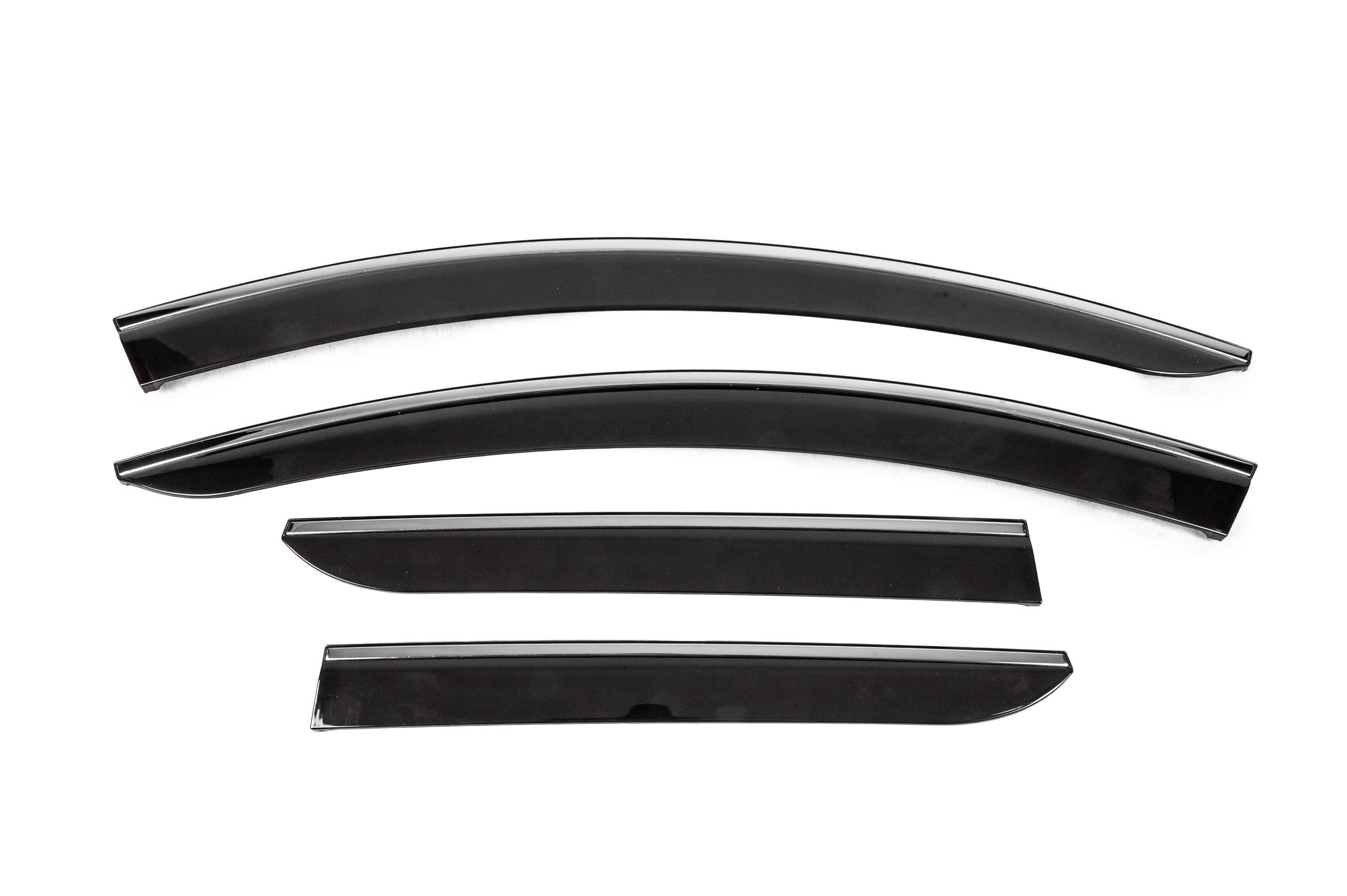 Ветровики с хромированным молдингом Sunplex Chrome для Dacia Duster 2018-2024 гг. полистирол 4 шт. Черный (185751) Ветровики с хромированным молдингом Sunplex Chrome для Dacia Duster 2018-2024 гг. полистирол 4 шт. Черный (185751)