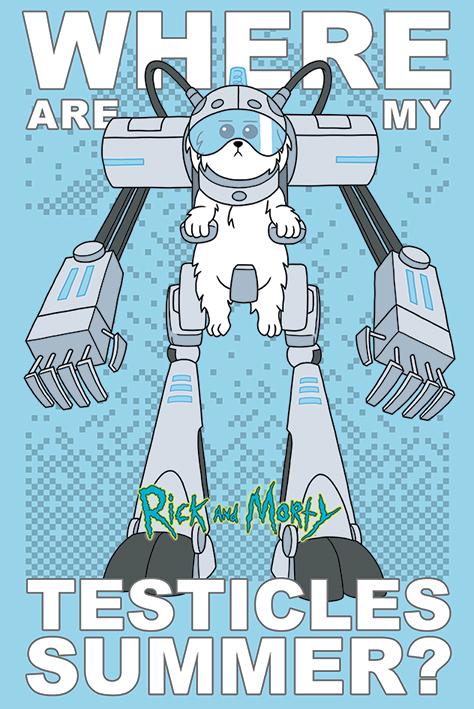 Постер плакат Рік і Морті/Rick and Morty Where Are My Testicles 61x91,5 см