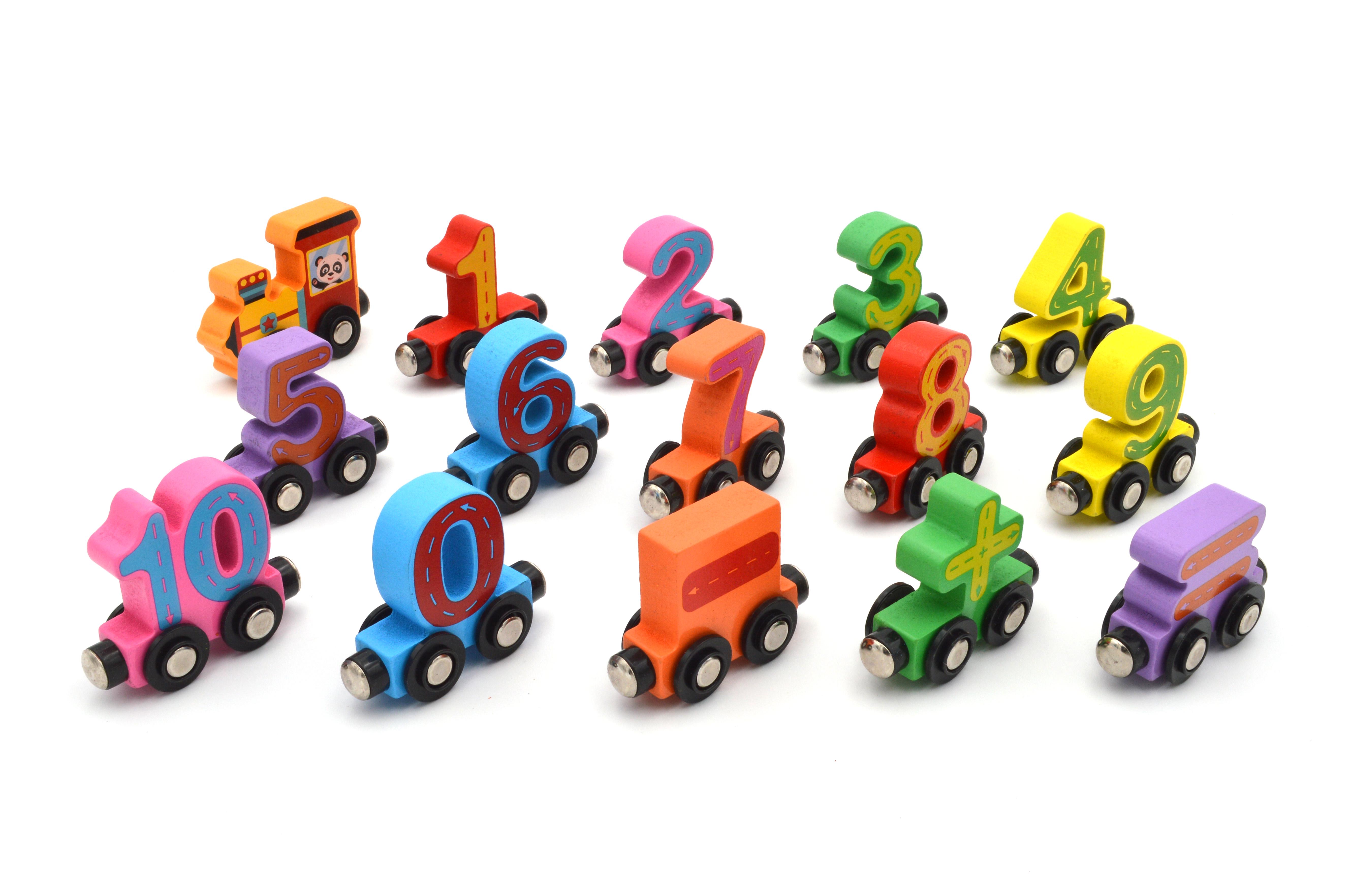 Поезд деревянный на магнитах вагончики с цифрами (74241) - фото 2