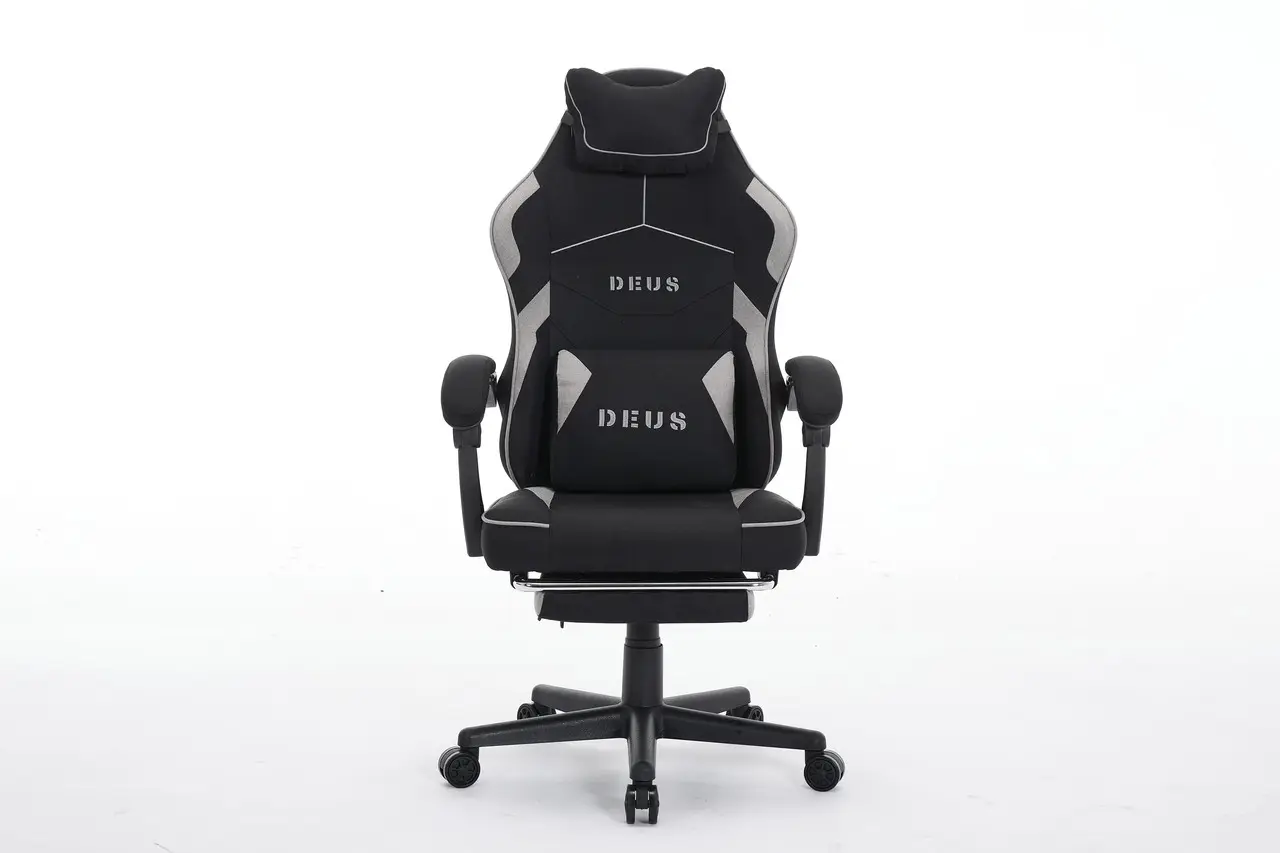 Крісло ігрове комп'ютерне Deus ED09 текстиль з підставкою для ніг Чорний (2978) - фото 2 Крісло ігрове комп'ютерне Deus ED09 текстиль з підставкою для ніг Чорний (2978) - фото 2