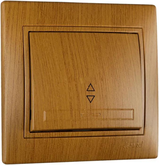 Выключатель одноклавишный Lezard Mira проходной Дуб классический матовый (27549157)