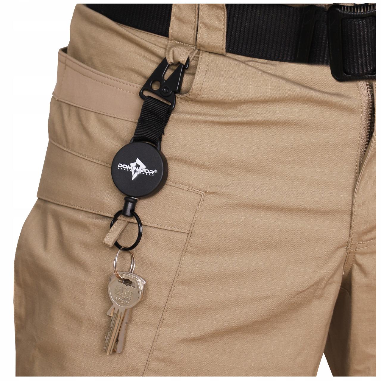 Брелок витяжний ретрактор Dominator з карабіном і сталевим тросом 60 см Чорний (2251) - фото 7 Брелок витяжний ретрактор Dominator з карабіном і сталевим тросом 60 см Чорний (2251) - фото 7