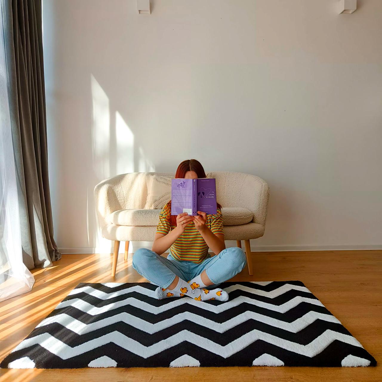 Ковер ручной работы Геометрия 100х100 см - фото 4 Ковер ручной работы Геометрия 100х100 см - фото 4