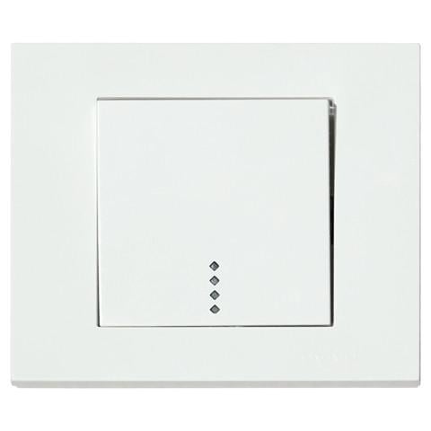 Выключатель GRANO 1-клавишный с подсветкой Белый (400-010200-201)