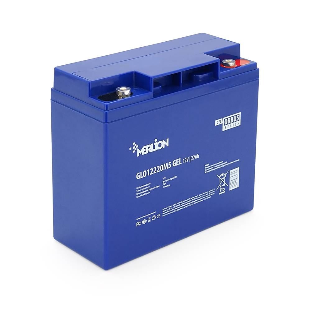 Акумуляторна батарея MERLION ORBUS GLO12220M5 12 V 22 Ah 180 x 78 x 165 168 BLUE Q4