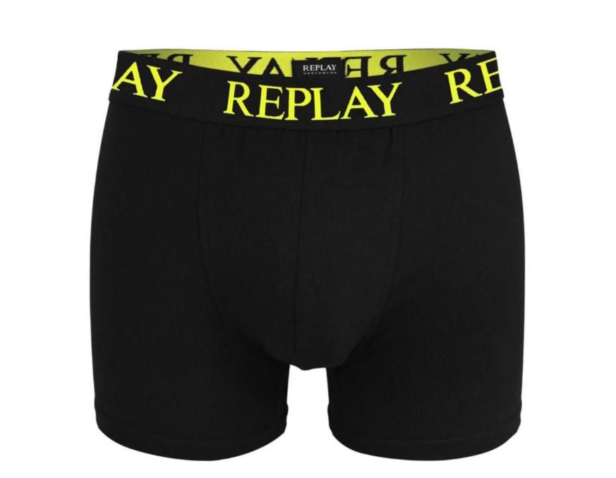 Трусы-боксеры мужские анатомические Replay 2 шт. L Черный/Желтый (555646) - фото 4
